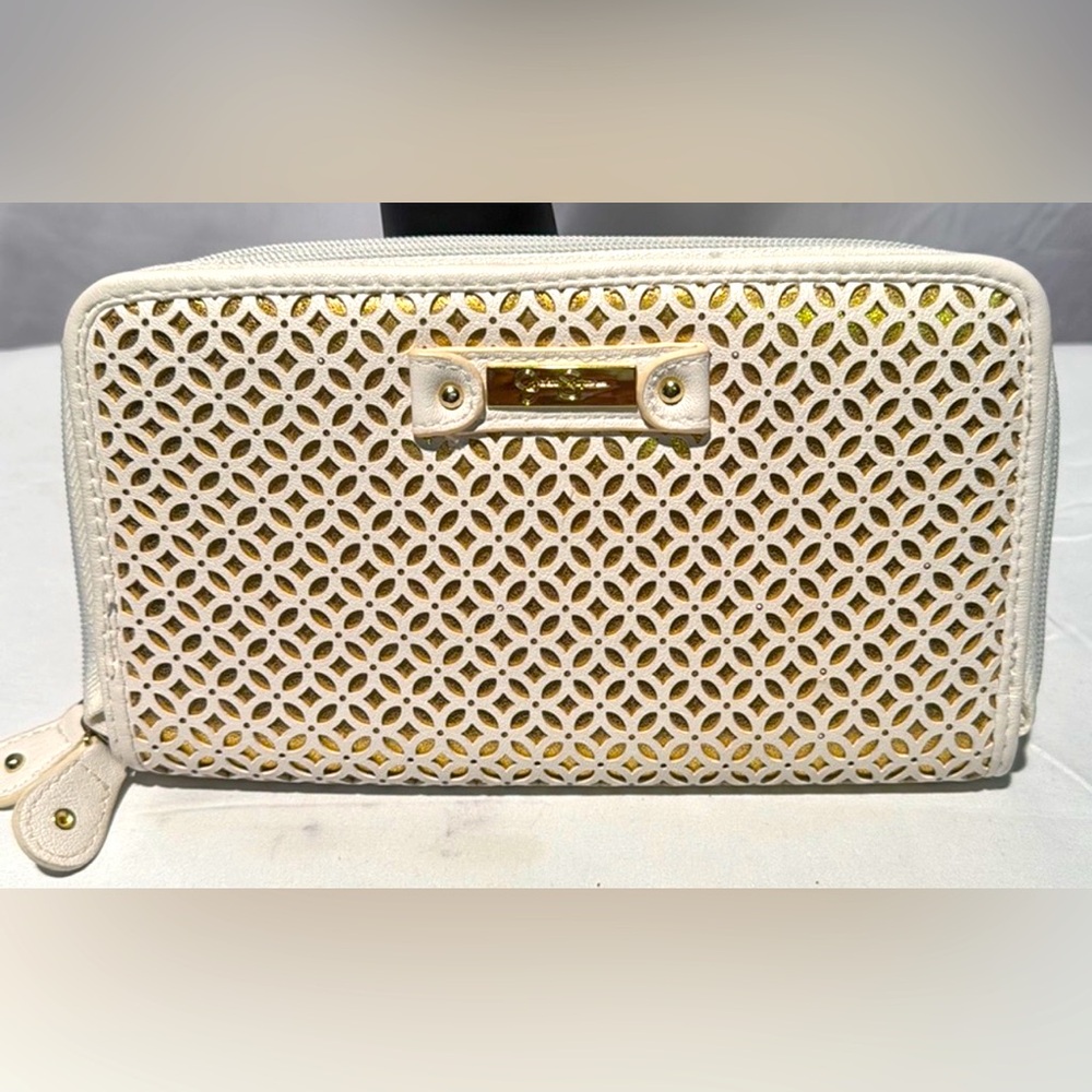 Jessica Simpson Elegant White and Gold Women's Wallet